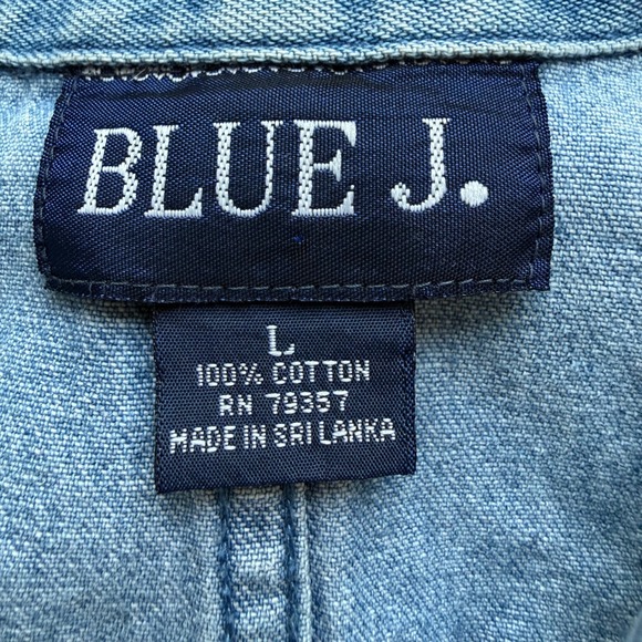 Blue J Denim Dress Womens Size L Short Sleeve Applique Butterflies Vintage - Picture 5 of 10